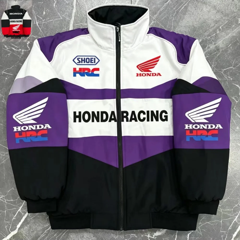 Honda HRC Racing Jacket Men's Black Red And White Color Block Motorcycle Jacket, Autumn And Winter Style Trench Coat
Honda HRC Racing Jacket Men's Black Red And White Color Block Motorcycle Jacket, Autumn And Winter Style Trench Coat
