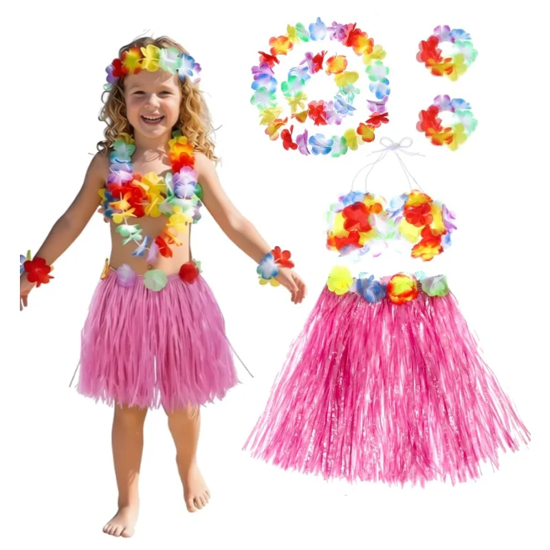 5PCS Hawaiian Dance Children's Skirt Dancer Grass Skirt with Flower Costume Set Birthday Tropical Beach Party Decorations 40cm
5PCS Hawaiian Dance Children's Skirt Dancer Grass Skirt with Flower Costume Set Birthday Tropical Beach Party Decorations 40cm