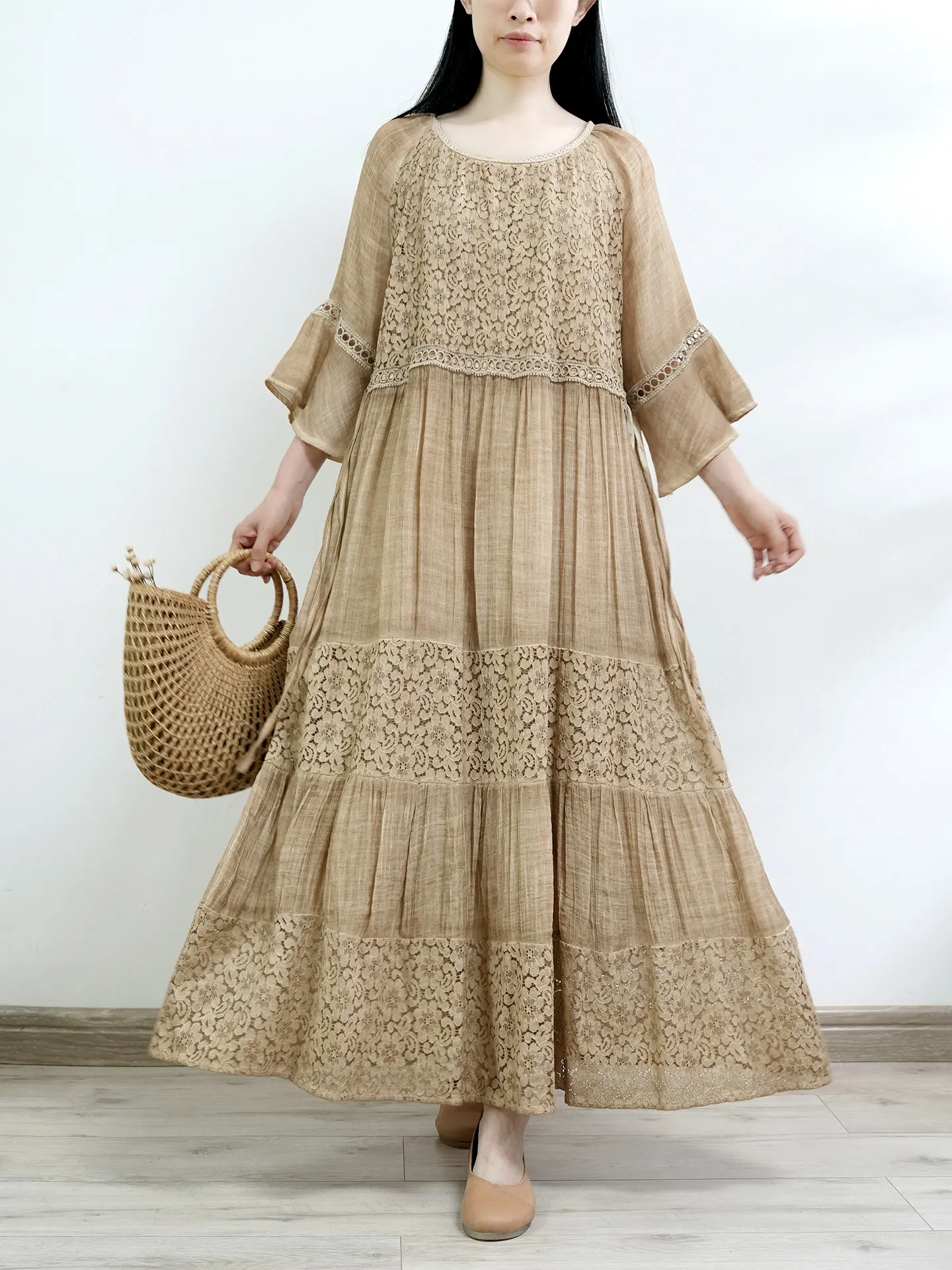 TIYIHAILEY Summer Women Cotton Dresses With Linings Three Quarter Flare Sleeve Brown Blue Green Loose Ladies Clothing Long Maxi
TIYIHAILEY Summer Women Cotton Dresses With Linings Three Quarter Flare Sleeve Brown Blue Green Loose Ladies Clothing Long Maxi