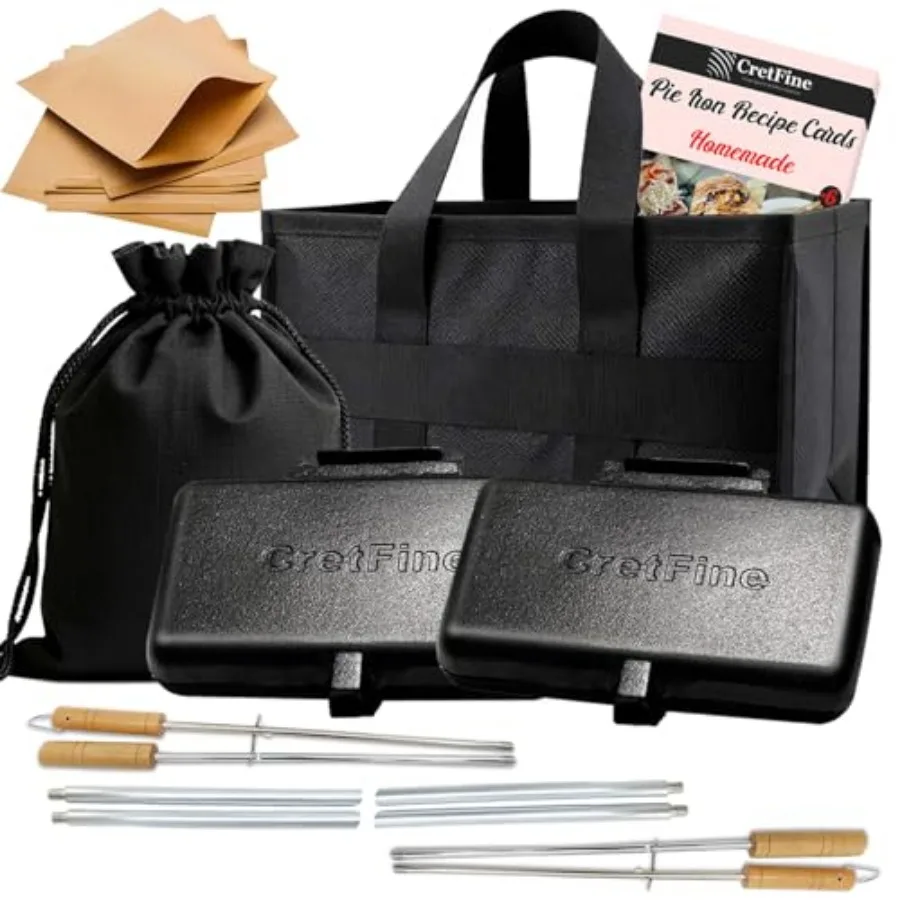 Extendable XL Pie Irons Cast Iron Sandwich Maker for Indoor and Outdoor Use, Camping Cookware with Storage Bag and Recipes and
Extendable XL Pie Irons Cast Iron Sandwich Maker for Indoor and Outdoor Use, Camping Cookware with Storage Bag and Recipes and
