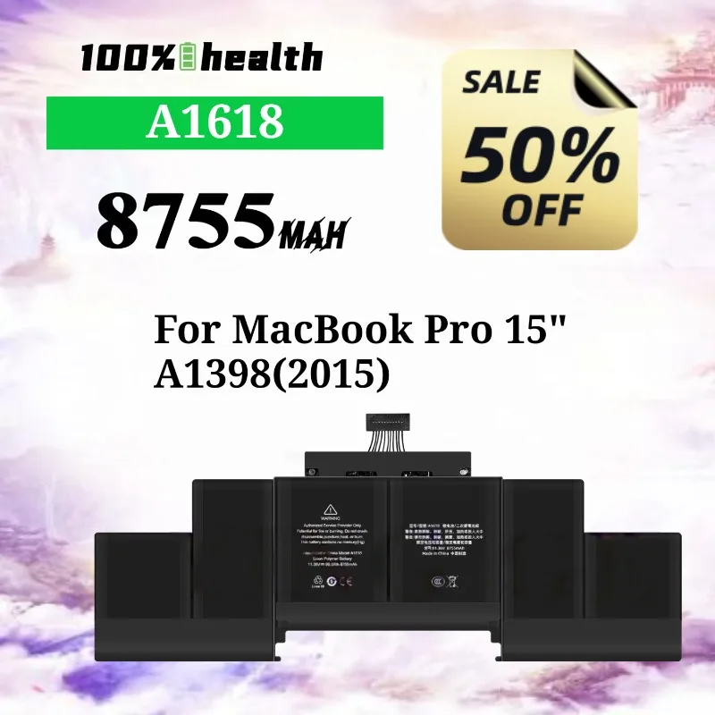 A1618 8755mAh Laptop Battery for Apple MacBook Pro 15-inch/A1398 (2015)) Lithium Rechargeable Battery
A1618 8755mAh Laptop Battery for Apple MacBook Pro 15-inch/A1398 (2015)) Lithium Rechargeable Battery