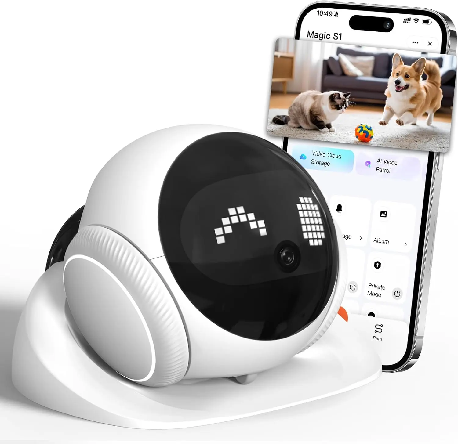 1080P Pet Camera Robot, Indoor Movable Home Security Camera with App Control, Night Vision, Two-Way Talk, Motion Detection, SD Card Storage
1080P Pet Camera Robot, Indoor Movable Home Security Camera with App Control, Night Vision, Two-Way Talk, Motion Detection, SD Card Storage