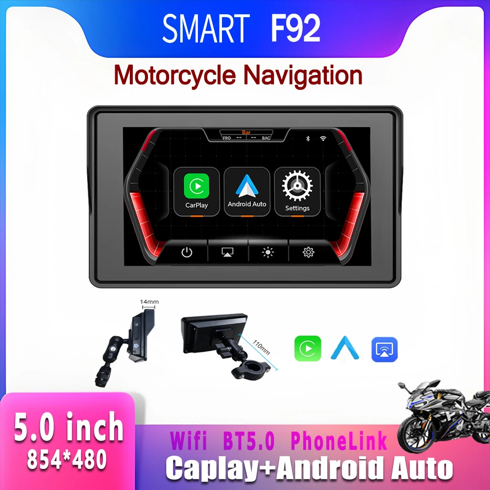 SMART 5 inch Carplay Motorcycle DVR Navigation GPS Wireless CarPlay Android Auto IPX7 Display Screen Portable Moto Monitor
SMART 5 inch Carplay Motorcycle DVR Navigation GPS Wireless CarPlay Android Auto IPX7 Display Screen Portable Moto Monitor