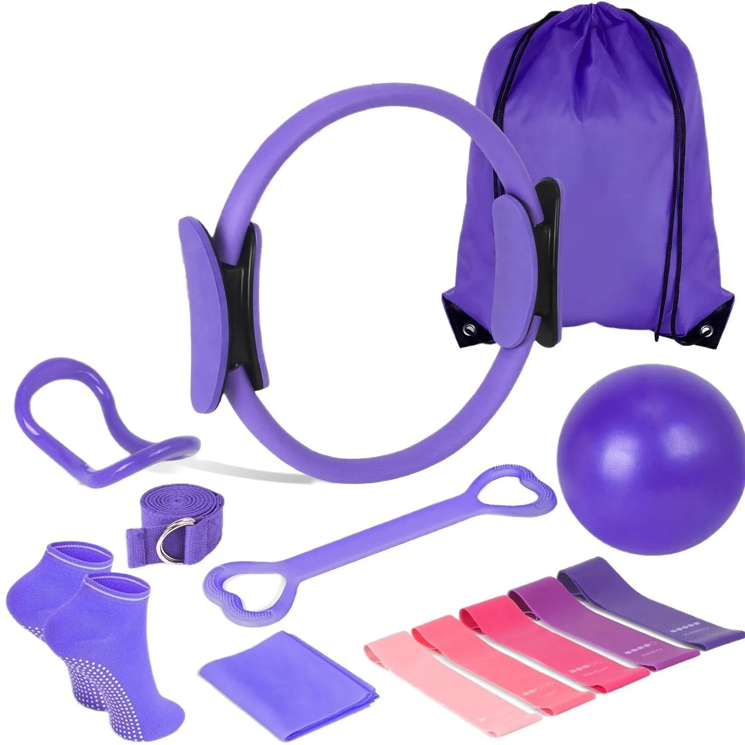 Women's 13 PCS Pilates Ring Set Magic Circle Yoga Ring Resistance Bands Yoga Ball
Women's 13 PCS Pilates Ring Set Magic Circle Yoga Ring Resistance Bands Yoga Ball
