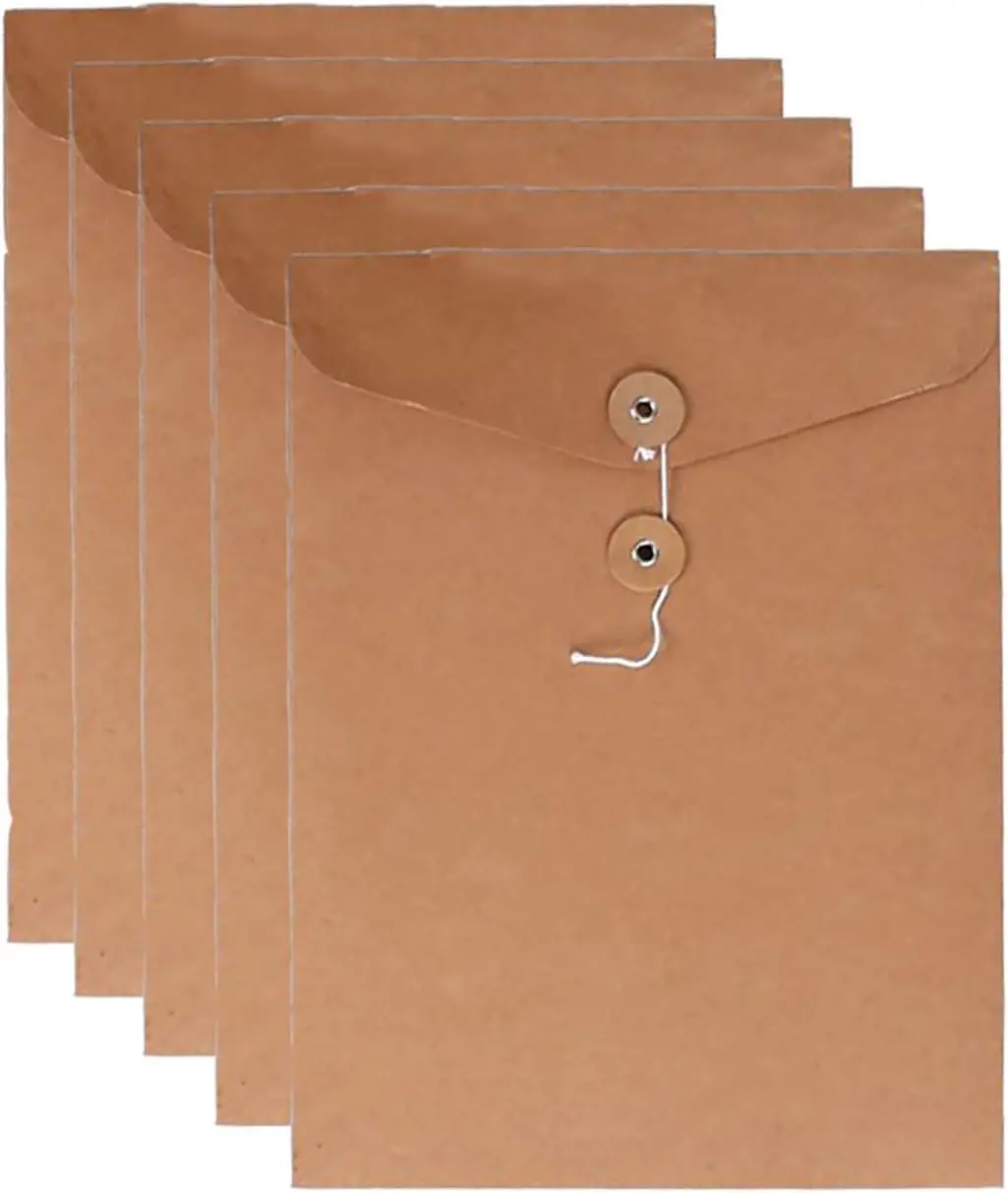 Kraft String Envelope File Folder Project Pockets File Jacket Document Organizer Flat-No Expansion A4 Letter Size
Kraft String Envelope File Folder Project Pockets File Jacket Document Organizer Flat-No Expansion A4 Letter Size