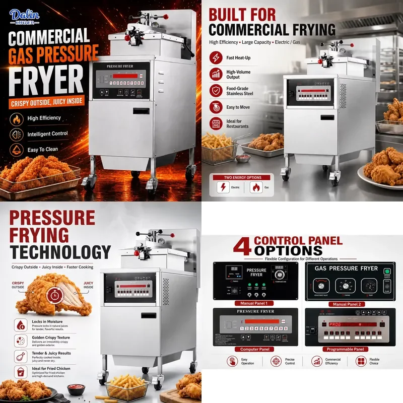 2026 Commercial Pressure Fryer Chicken Machine Electric Broasted Fried Chicken Fryer With Oil Filter Fast Food Catering
2026 Commercial Pressure Fryer Chicken Machine Electric Broasted Fried Chicken Fryer With Oil Filter Fast Food Catering