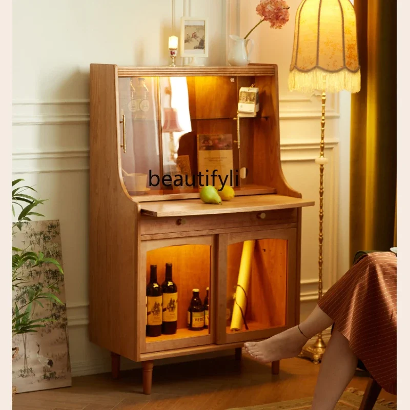 Vintage Storage Wine Cabinet Living Room Home Cherrywood Solid Wood Wall-Mounted Storage Cabinet
Vintage Storage Wine Cabinet Living Room Home Cherrywood Solid Wood Wall-Mounted Storage Cabinet