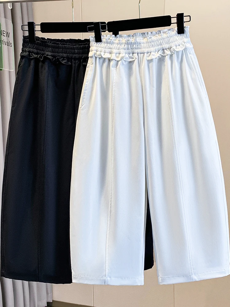 Slim Straight High Waist Knife Pants for plus Size Women Casual High Waist Wide Leg Pants Covering Hip Seven Tenths Length
Slim Straight High Waist Knife Pants for plus Size Women Casual High Waist Wide Leg Pants Covering Hip Seven Tenths Length