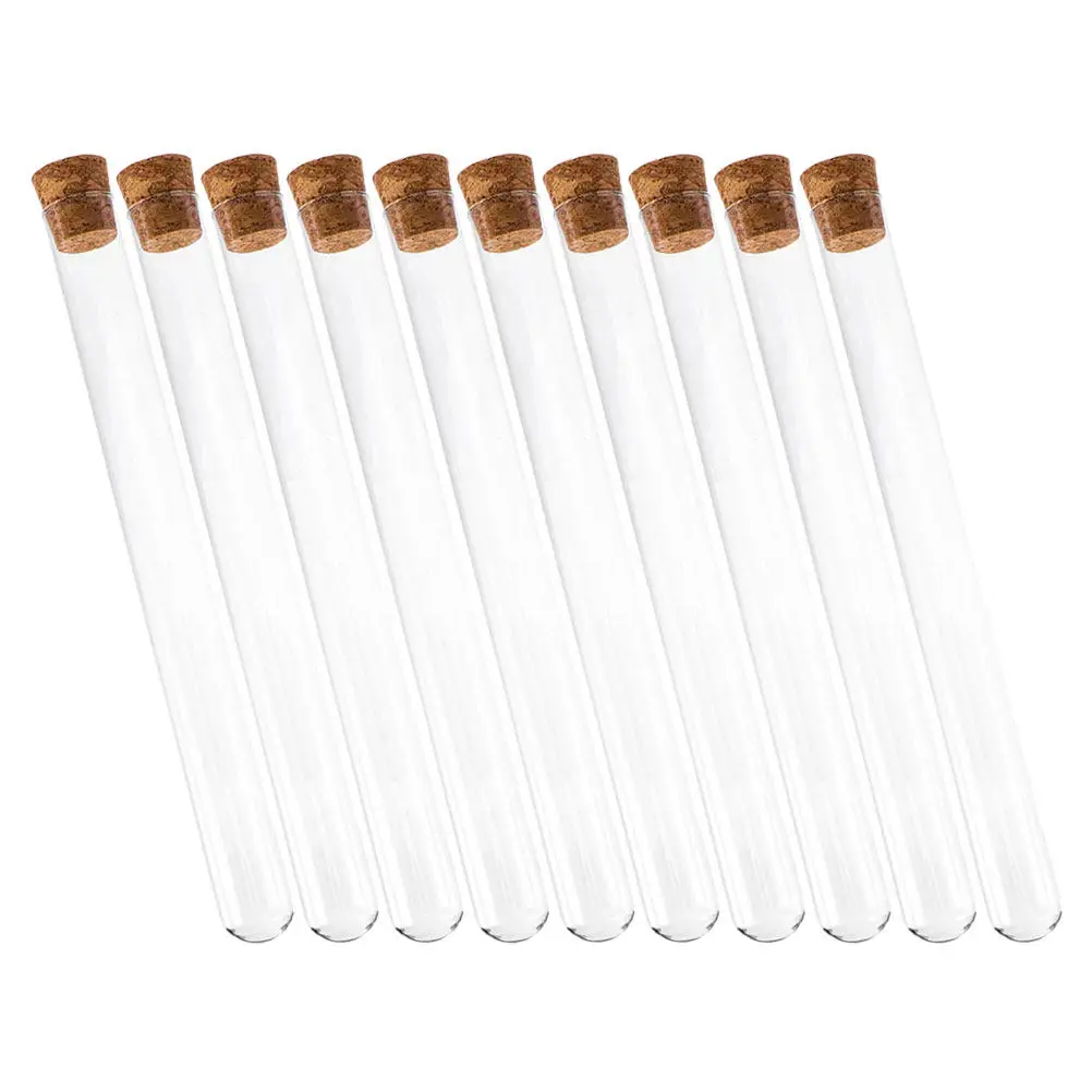 10Pcs Portable Glass Test Tube with Cork Stopper Reliable Sealing Sturdy Lab Storage Tube for Scientific Experiment Teaching
10Pcs Portable Glass Test Tube with Cork Stopper Reliable Sealing Sturdy Lab Storage Tube for Scientific Experiment Teaching