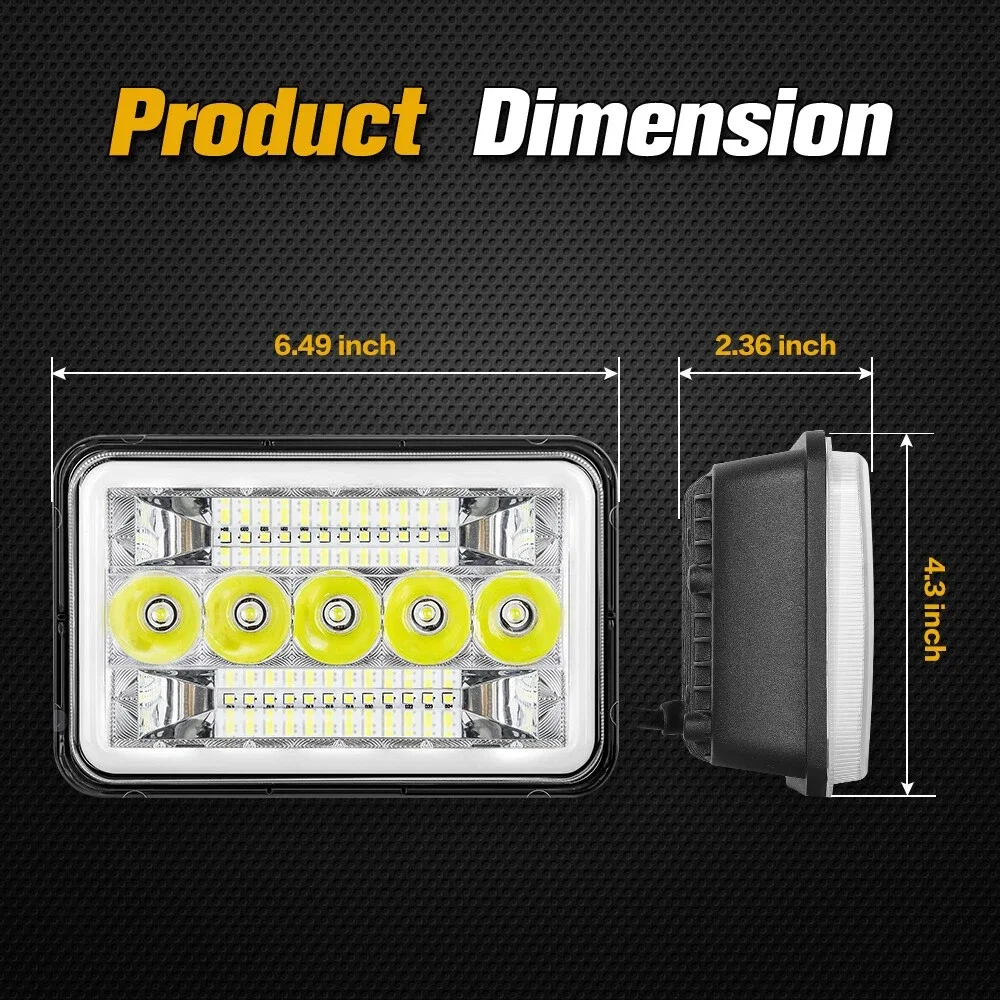 1PCS LED Headlights Hi/Lo/DRL Sealed Beam Square H4 Work Driving Fog Light
1PCS LED Headlights Hi/Lo/DRL Sealed Beam Square H4 Work Driving Fog Light