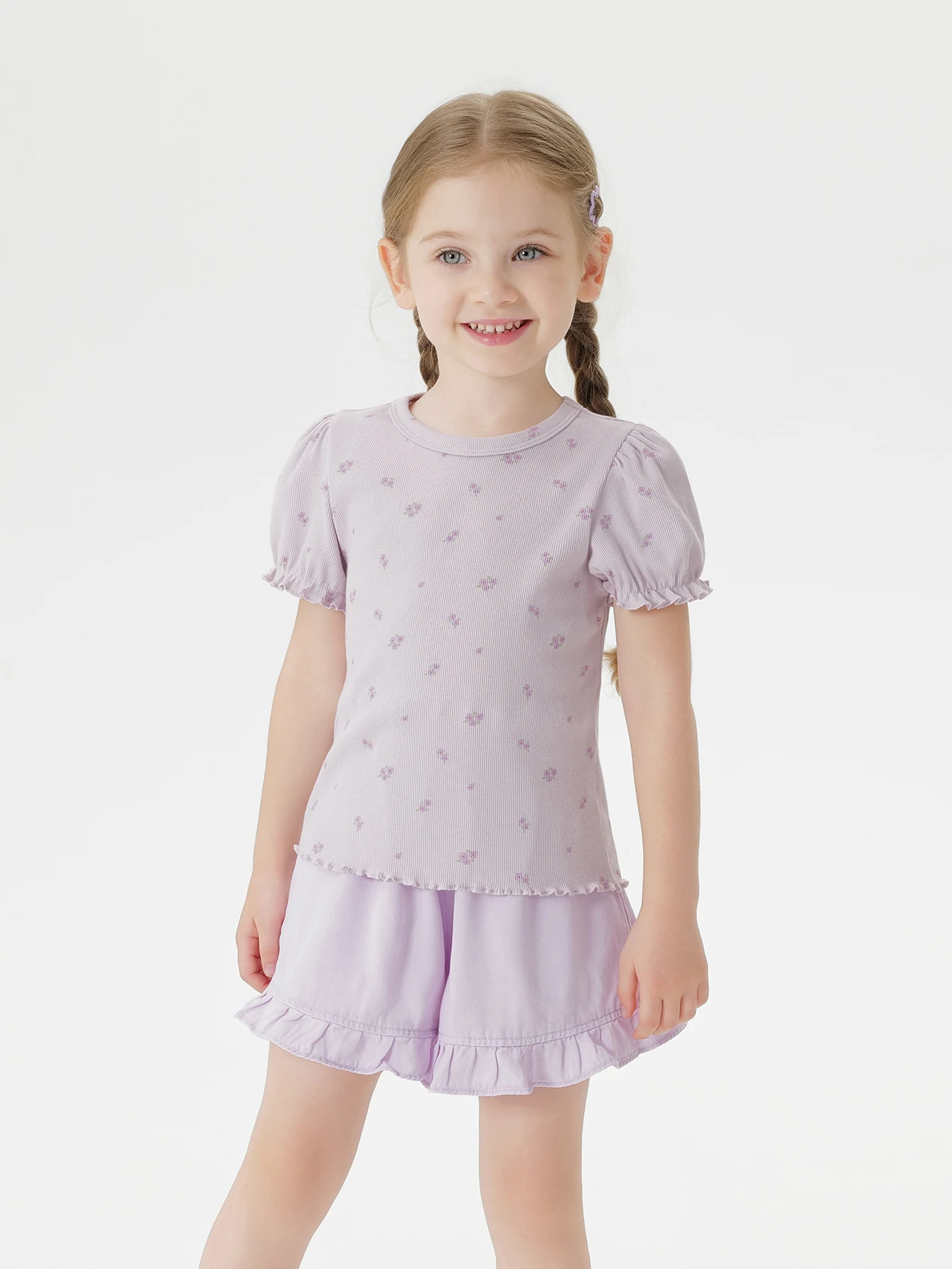 MARC & JANIE Girls Sweet Soft Floral Print Ribbed Short Sleeves T-shirt for Summer 550738
MARC & JANIE Girls Sweet Soft Floral Print Ribbed Short Sleeves T-shirt for Summer 550738