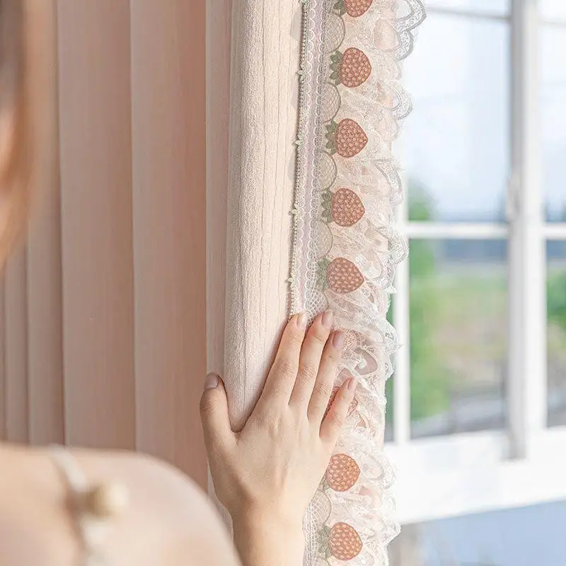 French Style Romantic Girl Wind Children Strawberry Lace A Living Room Bedroom Bay Window Curtain
French Style Romantic Girl Wind Children Strawberry Lace A Living Room Bedroom Bay Window Curtain