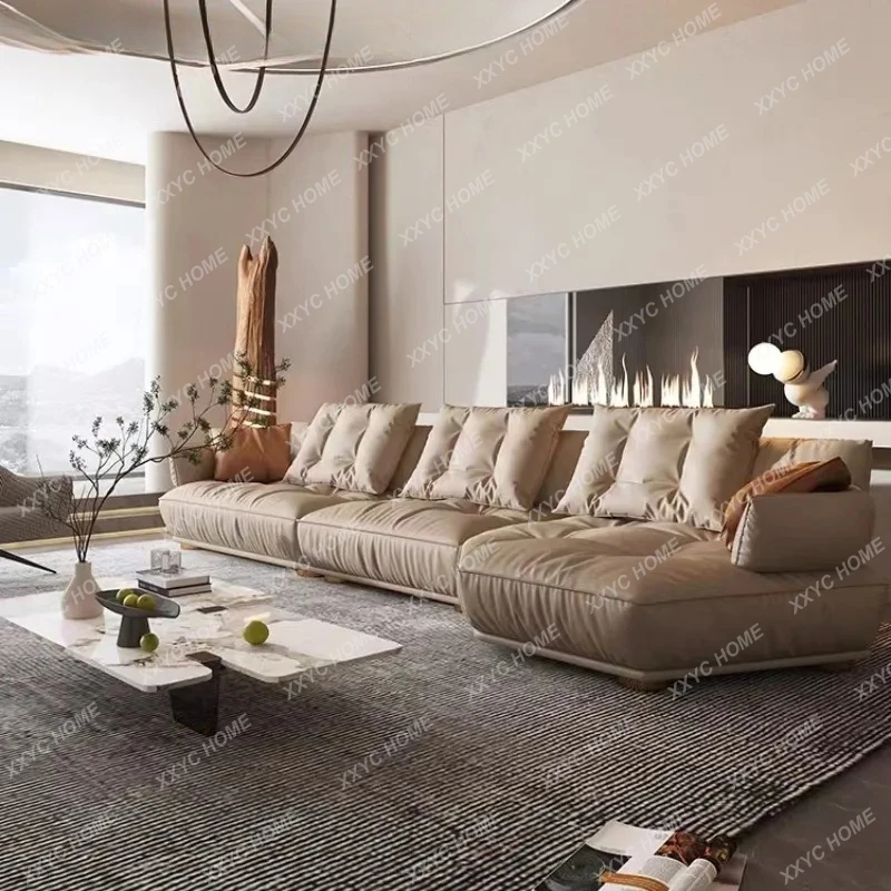 L sofa modern light luxury corner special-shaped curved villa large flat living room simple sectional sofa
L sofa modern light luxury corner special-shaped curved villa large flat living room simple sectional sofa