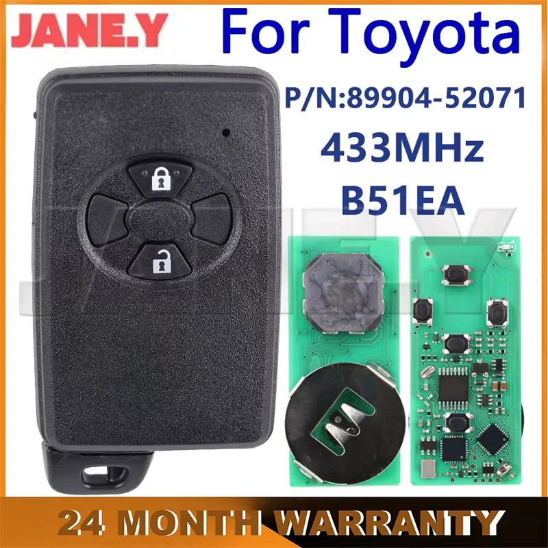 Smart Car Key Fob For Toyota Auris Rav4 Corolla Yaris 2006+ P1 4D Chip 433Mhz 2Buttons Remote Control Key 89904-52071 B51EA
Smart Car Key Fob For Toyota Auris Rav4 Corolla Yaris 2006+ P1 4D Chip 433Mhz 2Buttons Remote Control Key 89904-52071 B51EA