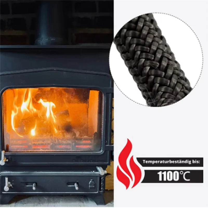 Stove Rope Fiberglass Fireplace Door Cord High Temperature Woodburner Black Gasket Cord 2.5M Length Sealing Rope-ABUA
Stove Rope Fiberglass Fireplace Door Cord High Temperature Woodburner Black Gasket Cord 2.5M Length Sealing Rope-ABUA