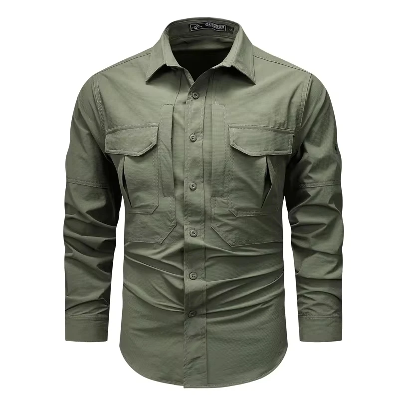 Spring Autumn New Fashion Men's Solid Color Simple Basic Casual Trendy Turn-down Collar Long Sleeve Cargo Shirt Male Clothes Top
Spring Autumn New Fashion Men's Solid Color Simple Basic Casual Trendy Turn-down Collar Long Sleeve Cargo Shirt Male Clothes Top