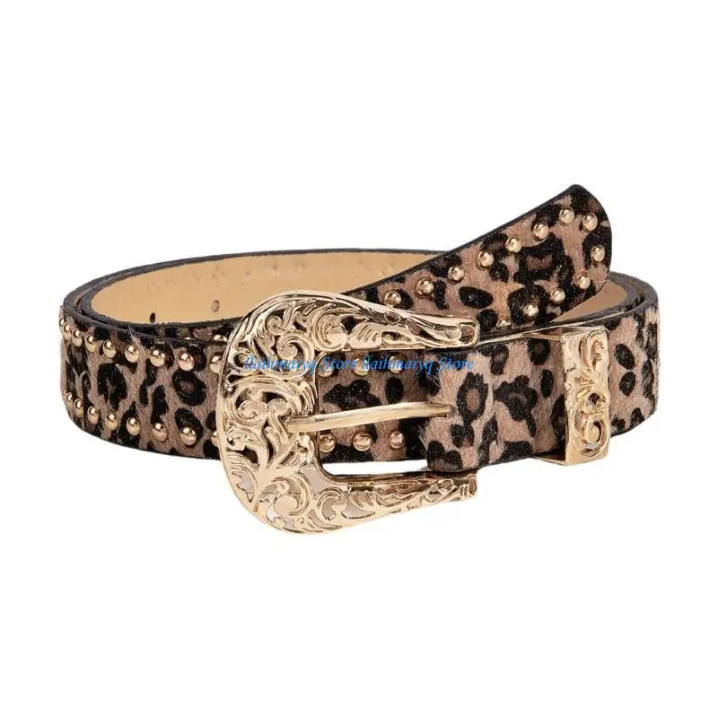 573B Western Styles Leopard Print Belt Rivet Studded Waistband Hiphop Dance Punk Belt
573B Western Styles Leopard Print Belt Rivet Studded Waistband Hiphop Dance Punk Belt