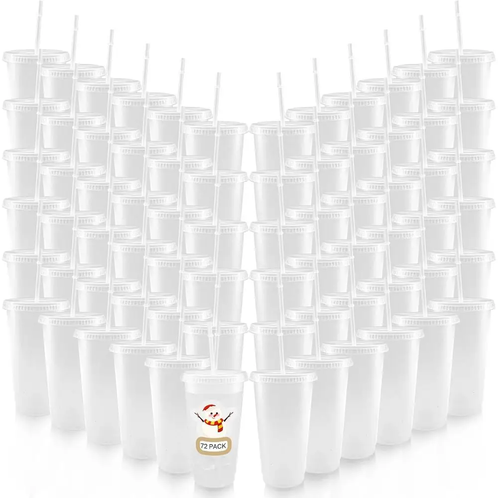 Reusable 24oz Plastic Tumblers with Stand and Lid, Bulk Customizable Cups for Iced Coffee, Water, Parties, and Birthdays
Reusable 24oz Plastic Tumblers with Stand and Lid, Bulk Customizable Cups for Iced Coffee, Water, Parties, and Birthdays