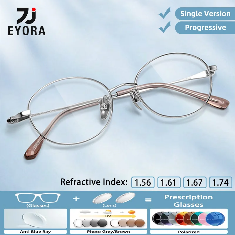 EYORA Half Ti Small Frame Oval Reading Glasses for Women Myopia and Hyperopia Anti Blue Light Progressive Photochromic Glasses
EYORA Half Ti Small Frame Oval Reading Glasses for Women Myopia and Hyperopia Anti Blue Light Progressive Photochromic Glasses
