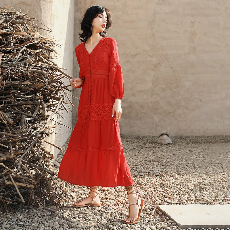 Fairy Retro Travel Outfit Women's Summer Waist-cinching Slimming French Dress Elegant Vacation Beach Dress F550
Fairy Retro Travel Outfit Women's Summer Waist-cinching Slimming French Dress Elegant Vacation Beach Dress F550