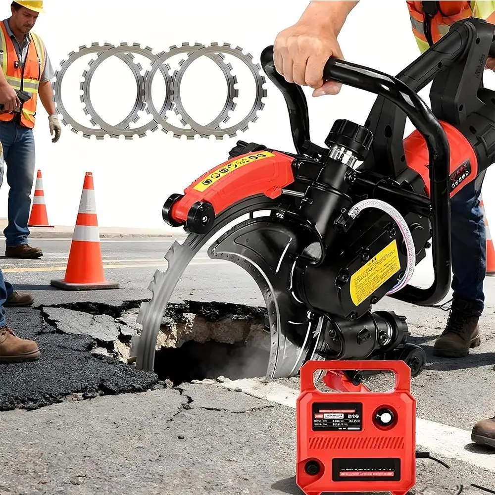 16 8980W 3000RPM Electric Concrete Saw with 4 Blades and Water Pump for Cutting Reinforced, Ceramic Tiles, Red Brick Walls
16 8980W 3000RPM Electric Concrete Saw with 4 Blades and Water Pump for Cutting Reinforced, Ceramic Tiles, Red Brick Walls