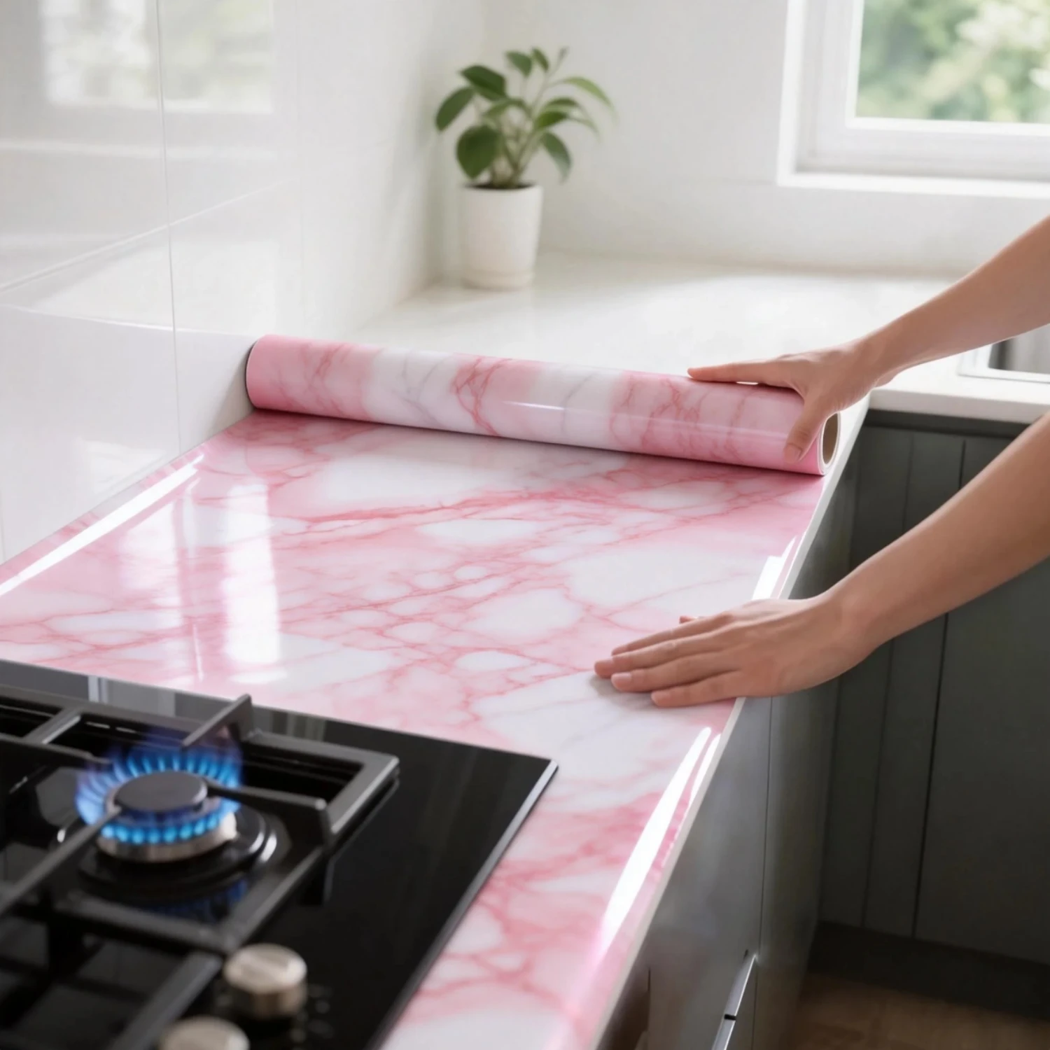 Glossy Pink Marble Contact Paper Self-Adhesive Removable Kitchen CountertopGranite Wallpaper Waterproof Oil Proof Sticker
Glossy Pink Marble Contact Paper Self-Adhesive Removable Kitchen CountertopGranite Wallpaper Waterproof Oil Proof Sticker