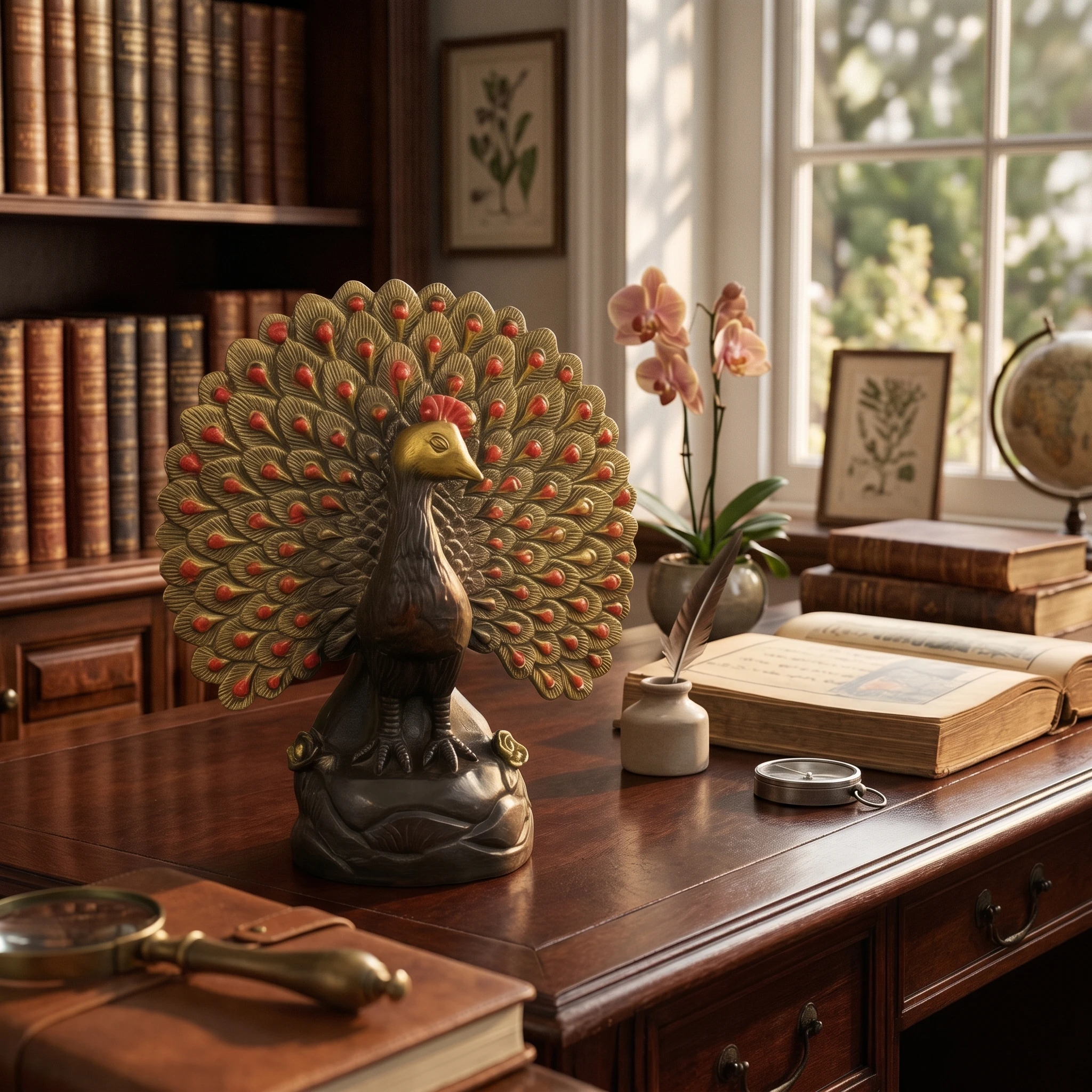 Peacock Figurine Antique Style Peacock Statue Bird Figurine Sculpted Ornament Decorative for Collectors, Desk, Office
Peacock Figurine Antique Style Peacock Statue Bird Figurine Sculpted Ornament Decorative for Collectors, Desk, Office