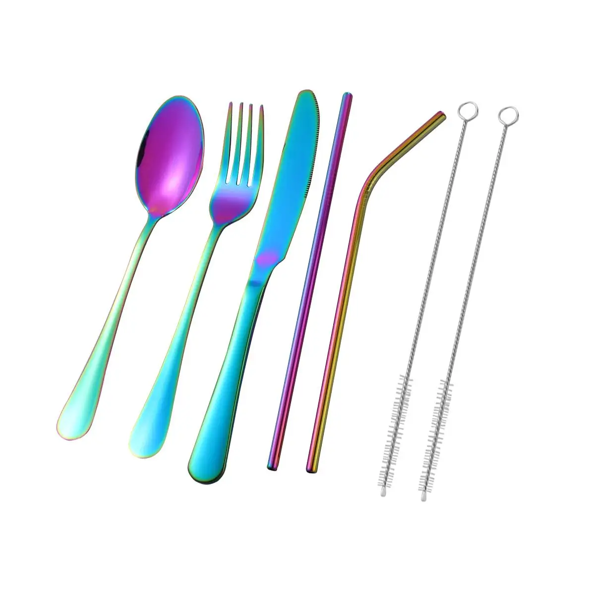 1 Set of 6PCS Stainless Steel Tableware Set Drinking Straw Fork Spoon Set Anti-rust Tableware Set for Home Store Use
1 Set of 6PCS Stainless Steel Tableware Set Drinking Straw Fork Spoon Set Anti-rust Tableware Set for Home Store Use