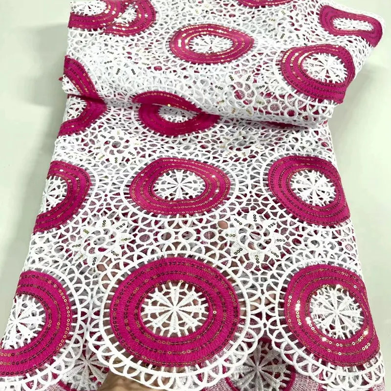 African Sequins Cord Lace Fabric 5yards Wedding Party Material Embroidery French Lace For DIY Sewing TS1715
African Sequins Cord Lace Fabric 5yards Wedding Party Material Embroidery French Lace For DIY Sewing TS1715