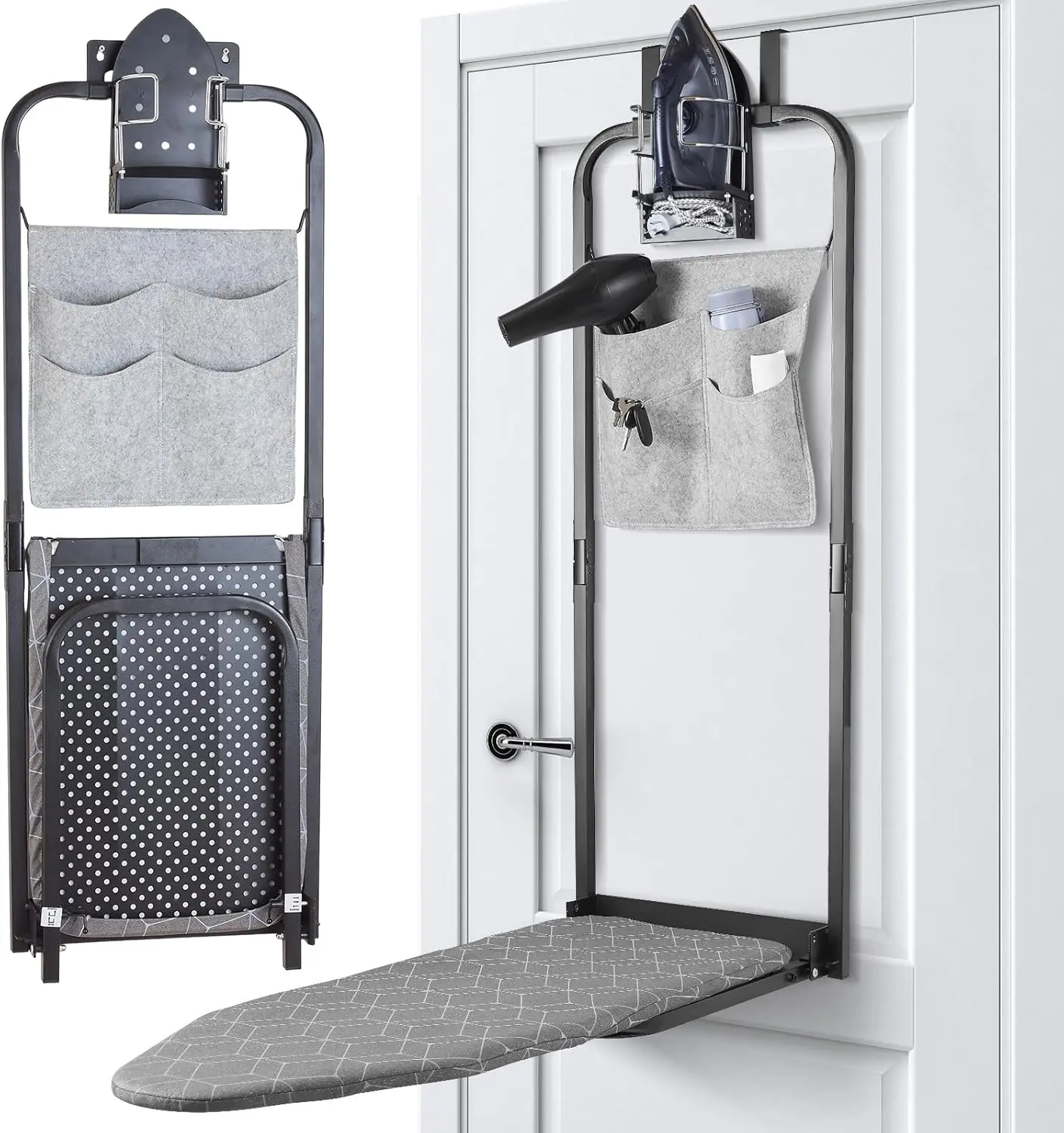 Over Door Hanging Ironing Board With Iron Holder Storage Bag For Laundry Room Home
Over Door Hanging Ironing Board With Iron Holder Storage Bag For Laundry Room Home