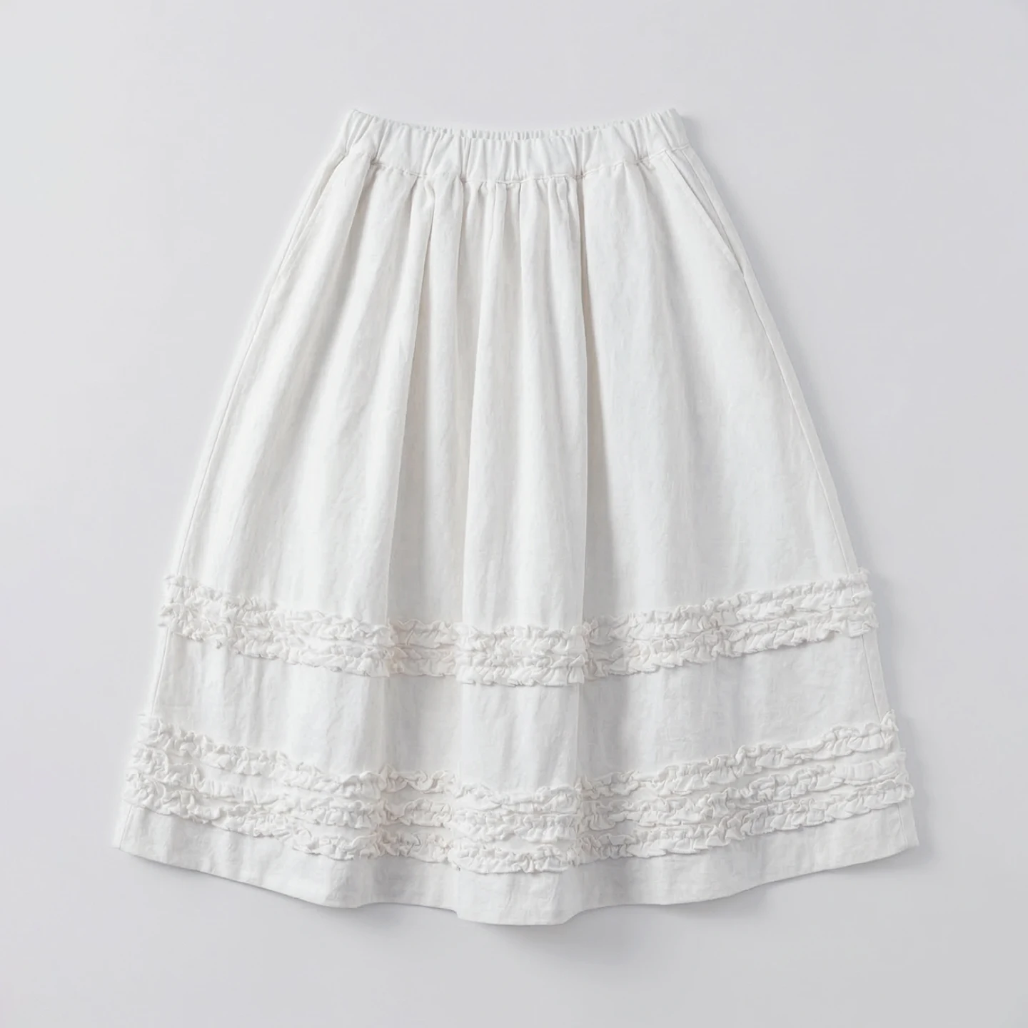 Artistic ruffled half skirt for women, imakokoni 2026 spring forest style white midi skirt, versatile 265387
Artistic ruffled half skirt for women, imakokoni 2026 spring forest style white midi skirt, versatile 265387