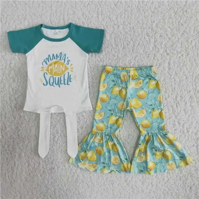 RTS Wholesale Spring Persnickety Girls Outfits Cute Children's Boutique Clothing Lemon Print Children Clothes No Moq Hot Sale
RTS Wholesale Spring Persnickety Girls Outfits Cute Children's Boutique Clothing Lemon Print Children Clothes No Moq Hot Sale