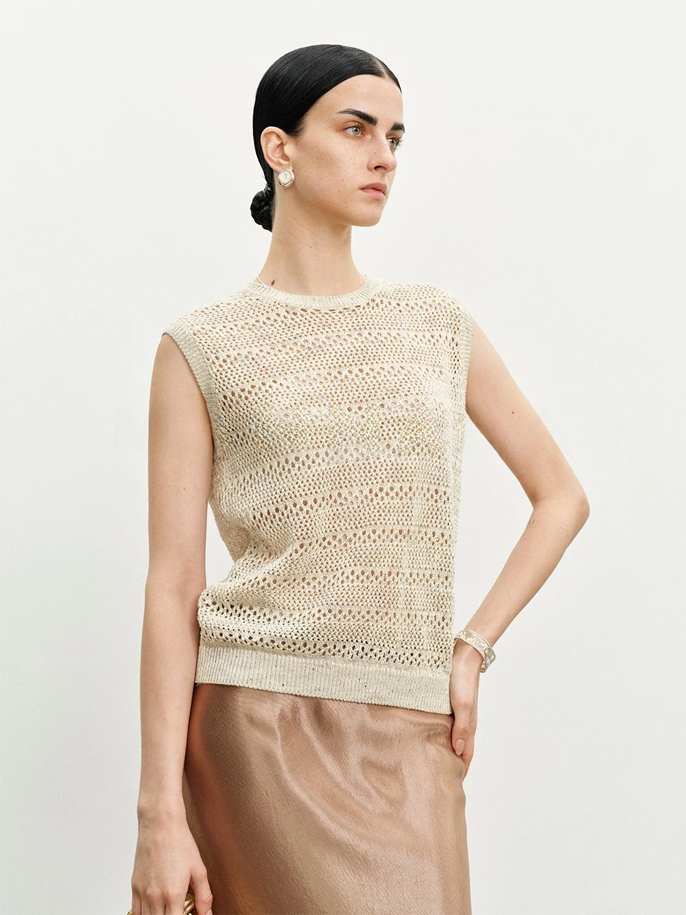 Mannala Jenny Fraance Hemp Silk Bead Knitted Top Svel Women's Summer Faion High-End Cusization Q4558
Mannala Jenny Fraance Hemp Silk Bead Knitted Top Svel Women's Summer Faion High-End Cusization Q4558