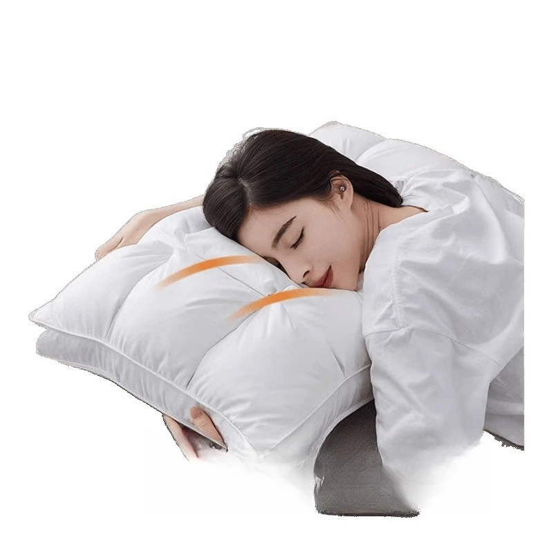 Pillow, comfortable sleep, sleep pillow core, goose down feather pillow is fluffy and does not deform.
Pillow, comfortable sleep, sleep pillow core, goose down feather pillow is fluffy and does not deform.