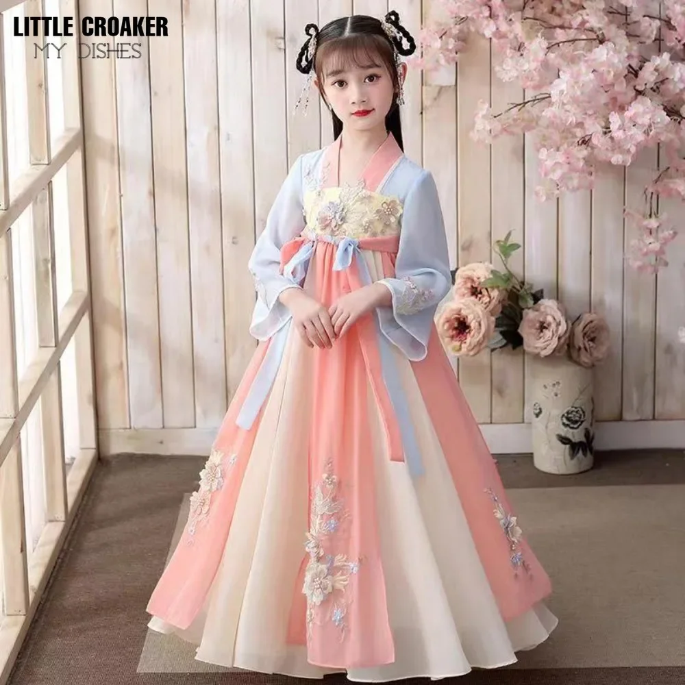 Chinese Traditional Clothes Kids Girl Hanfu Long Sleeve Princess Dress with Hair Accessories Children's Ancient Costume Cosplay
Chinese Traditional Clothes Kids Girl Hanfu Long Sleeve Princess Dress with Hair Accessories Children's Ancient Costume Cosplay
