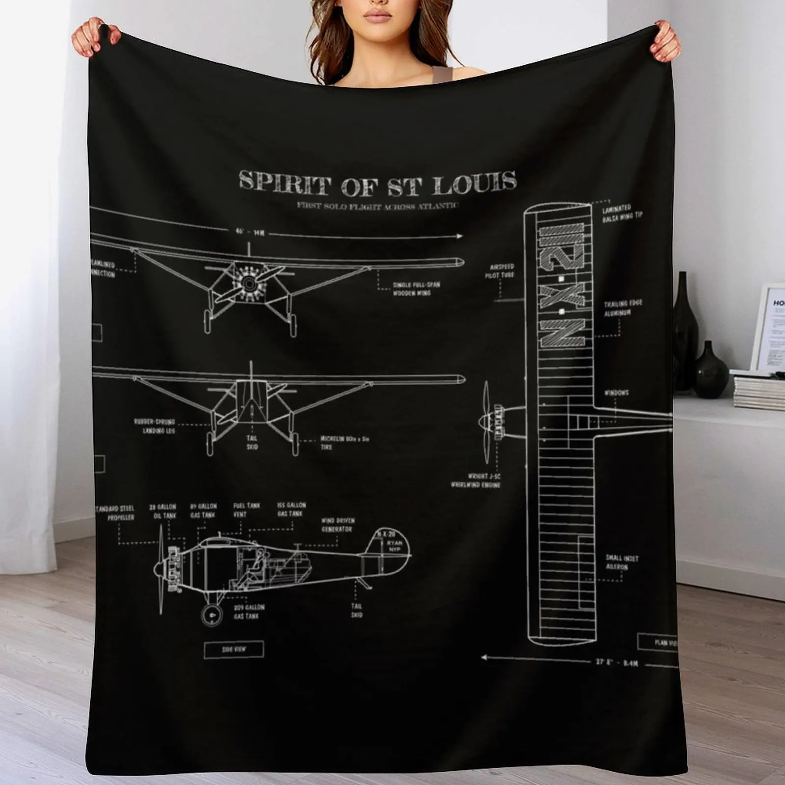 Spirit of St. Louis (Horizontal - White Stencil, No Background) Throw Blanket sofa bed for sofa Luxury Blankets
Spirit of St. Louis (Horizontal - White Stencil, No Background) Throw Blanket sofa bed for sofa Luxury Blankets
