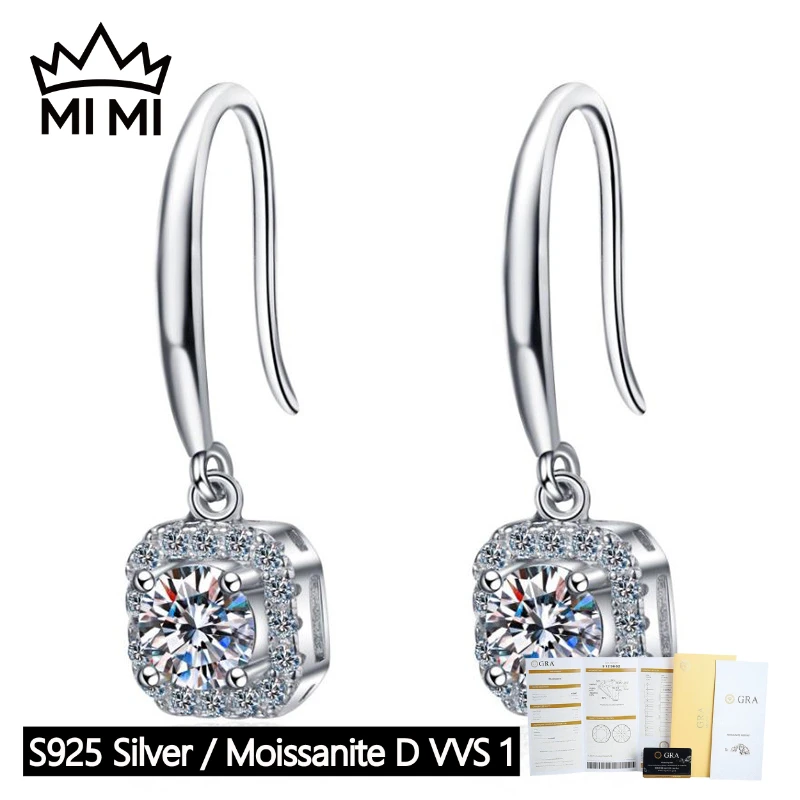 MI MI 925 Sterling Silver 0.5CT Square Halo Moissanite Stud Earrings Precision Crafted GRA Certified with Gift Box
MI MI 925 Sterling Silver 0.5CT Square Halo Moissanite Stud Earrings Precision Crafted GRA Certified with Gift Box 
