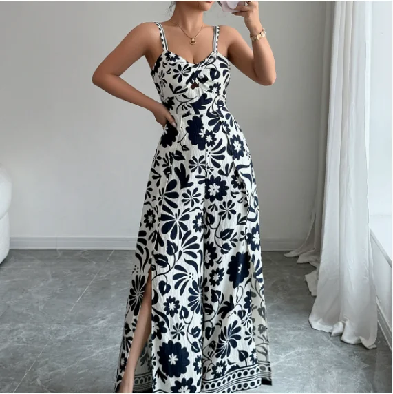 Elegant Twisted Collar Flower Print Suspender Wide Leg Jumpsuit for Women Summer V-Neck Backless Lace Up Slit Wide Leg Jumpsuit
Elegant Twisted Collar Flower Print Suspender Wide Leg Jumpsuit for Women Summer V-Neck Backless Lace Up Slit Wide Leg Jumpsuit