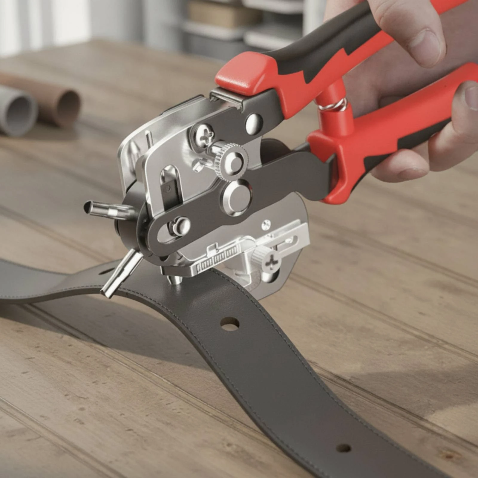 Leather Belt Hole Puncher Sturdy Duty Belt Hole Perforate Tool Rotary Perforate Tool Adjustable Gauge Automatic-Opening
Leather Belt Hole Puncher Sturdy Duty Belt Hole Perforate Tool Rotary Perforate Tool Adjustable Gauge Automatic-Opening