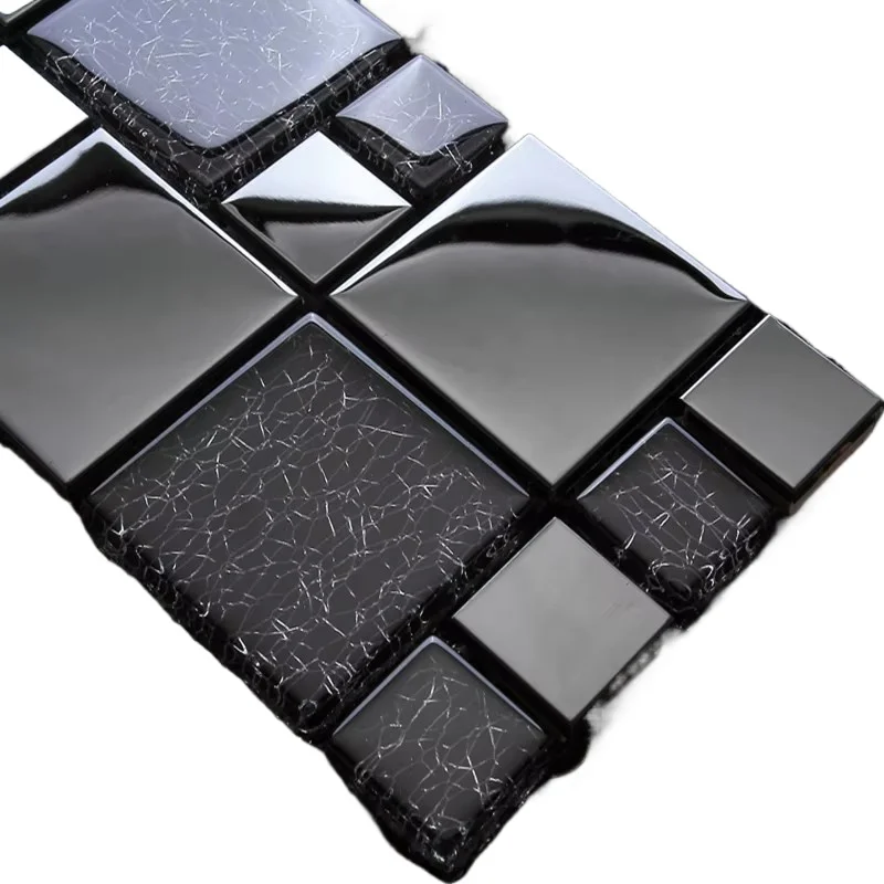 Европейская черная металлическая стеклянная мозаичная плитка, кухонный щиток/гостиная/украшение стен камина, плитка для улучшения дома 
Европейская черная металлическая стеклянная мозаичная плитка, кухонный щиток/гостиная/украшение стен камина, плитка для улучшения дома