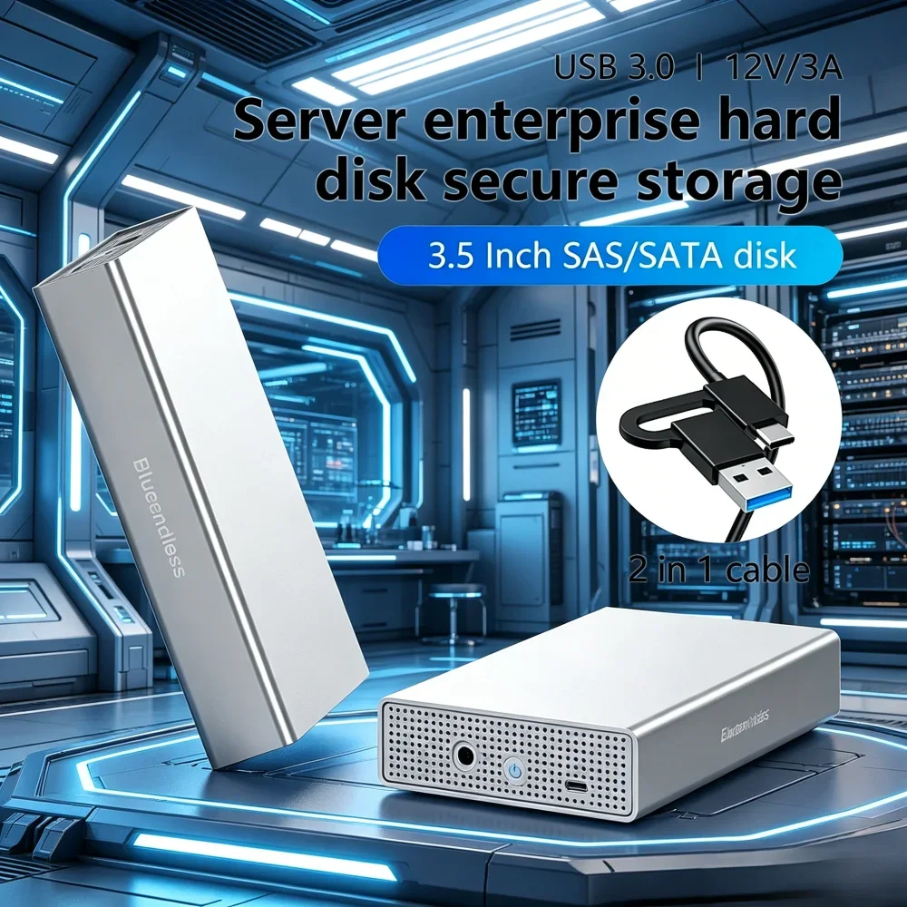 High‑Speed USB‑C SAS & SATA Hard Drive Enclosure, for 2.5/3.5 Inch Drives 5Gbps Transfer Speed, Supports Up to 20TB Mass Storage
High‑Speed USB‑C SAS & SATA Hard Drive Enclosure, for 2.5/3.5 Inch Drives 5Gbps Transfer Speed, Supports Up to 20TB Mass Storage