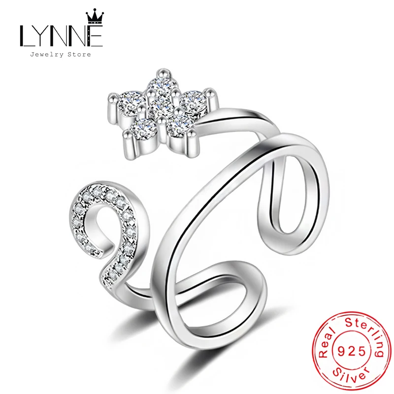 New Fashion 925 Sterling Silver Star Flower Rhinestone Double Layer Adjustable Rings Women&Girl Jewelry Gift Resizable Open Ring
New Fashion 925 Sterling Silver Star Flower Rhinestone Double Layer Adjustable Rings Women&Girl Jewelry Gift Resizable Open Ring