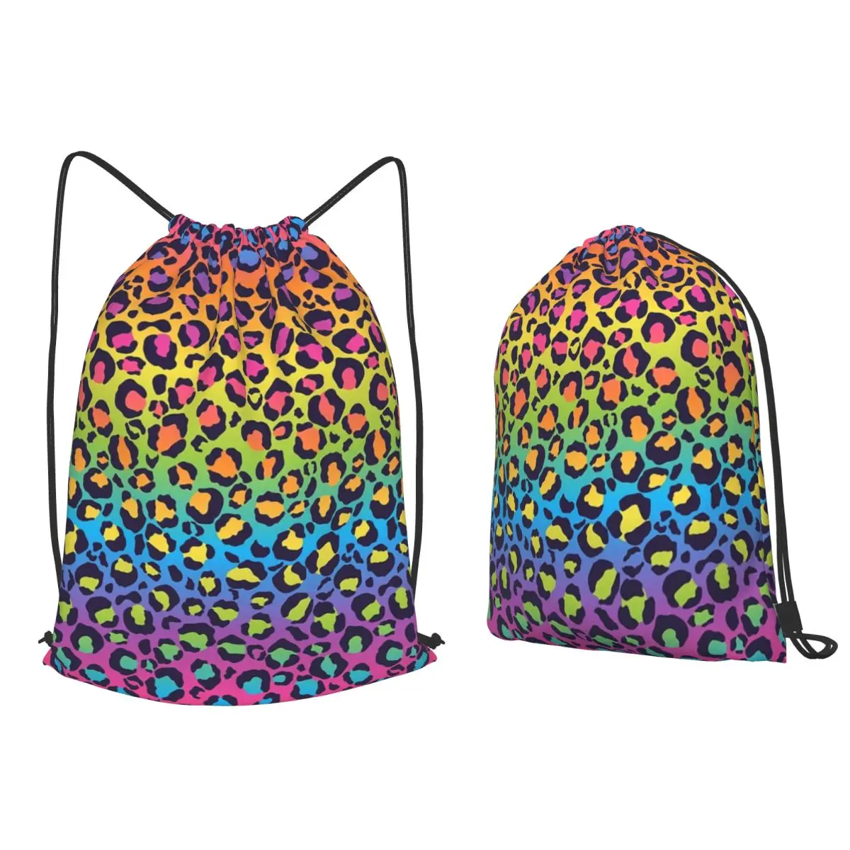Bright Rainbow Ombre Gradient Leopard Print Pattern Backpacks Portable Drawstring Bags Sports Bag Book Bags for Travel School
Bright Rainbow Ombre Gradient Leopard Print Pattern Backpacks Portable Drawstring Bags Sports Bag Book Bags for Travel School