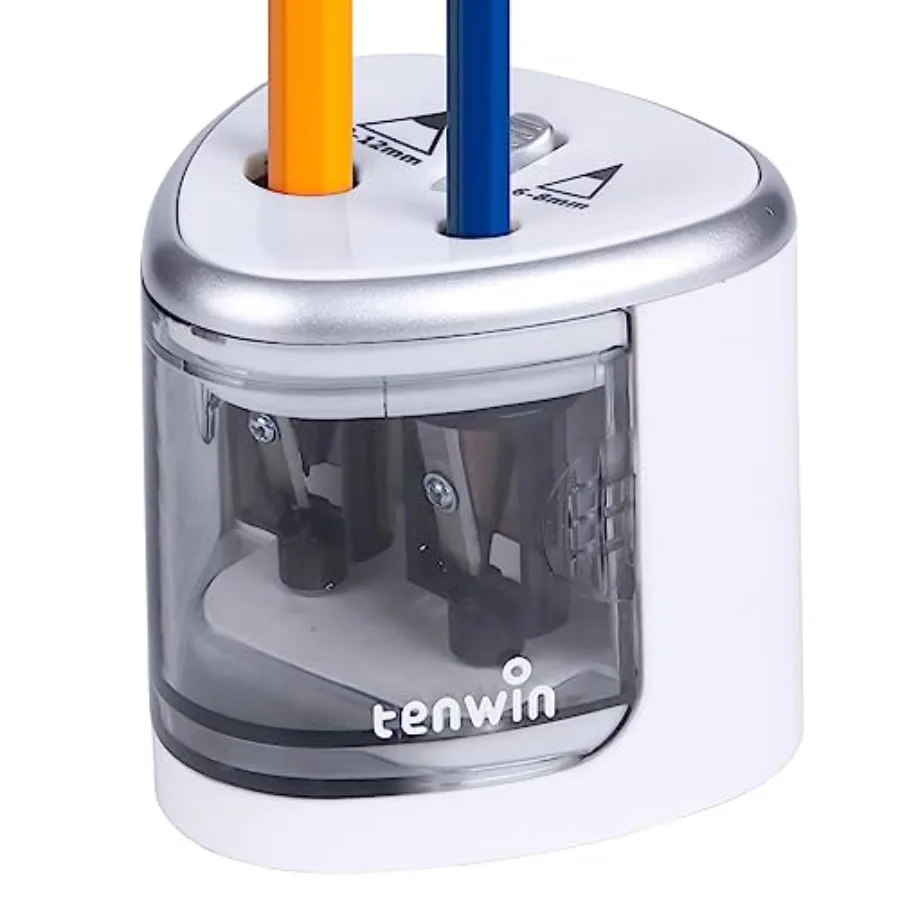 tenwin Electric Pencil Sharpener for Colored Pencils, Battery Operated Pencil Sharpeners for No.2 and 6-12mm Pencils, Dual Hole
tenwin Electric Pencil Sharpener for Colored Pencils, Battery Operated Pencil Sharpeners for No.2 and 6-12mm Pencils, Dual Hole