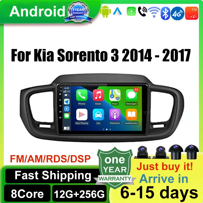 DSP Android 14 Carplay Car Radio Screen For Kia Sorento 3 2014 - 2017 Multimedia Stereo Player WiFi GPS Navigation Tools 4G
DSP Android 14 Carplay Car Radio Screen For Kia Sorento 3 2014 - 2017 Multimedia Stereo Player WiFi GPS Navigation Tools 4G
