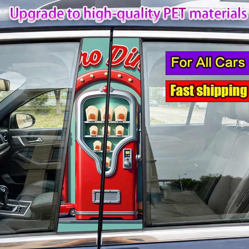 2-Pack Car Pillar Stickers Red Retro Food Vending Machine Vinyl Waterproof and Sunproof Protective Sticker
2-Pack Car Pillar Stickers Red Retro Food Vending Machine Vinyl Waterproof and Sunproof Protective Sticker