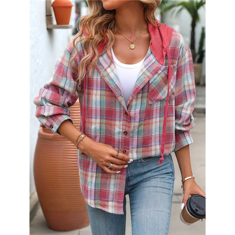 ASDS-Women's Buffalo-Plaid Hoodie Long Sleeve Jacket Button Drawstring Casual Fall Shirts With Pocket
ASDS-Women's Buffalo-Plaid Hoodie Long Sleeve Jacket Button Drawstring Casual Fall Shirts With Pocket