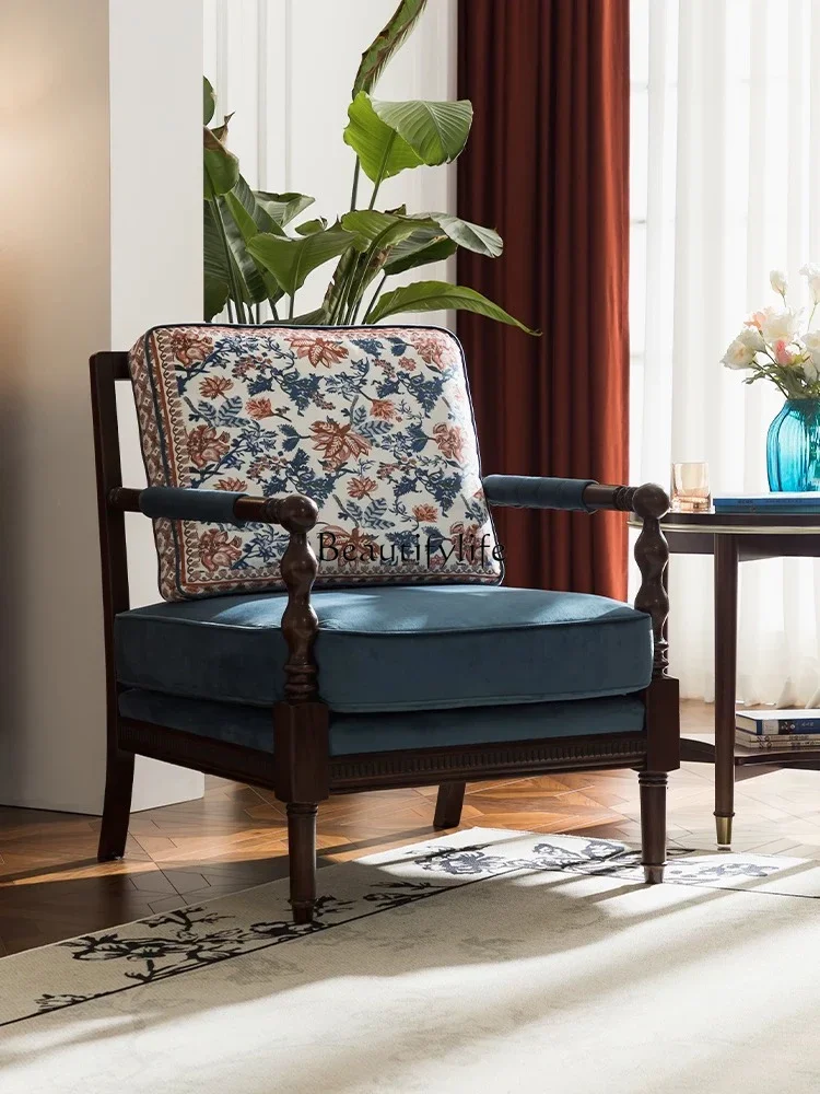 American medieval single sofa tiger chair living room balcony solid wood leather single sofa chair 
American medieval single sofa tiger chair living room balcony solid wood leather single sofa chair