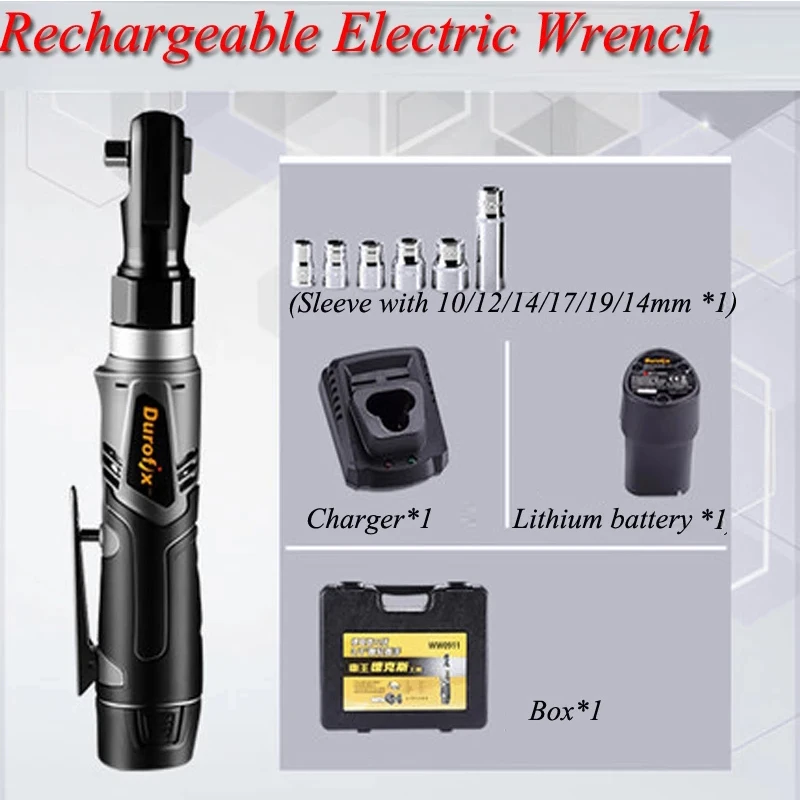 Electric Wrench Truss Charging Ratchet Wrench Cordless 12v Lithium Battery with Socket kit Portable 60Nm 2000mA
Electric Wrench Truss Charging Ratchet Wrench Cordless 12v Lithium Battery with Socket kit Portable 60Nm 2000mA