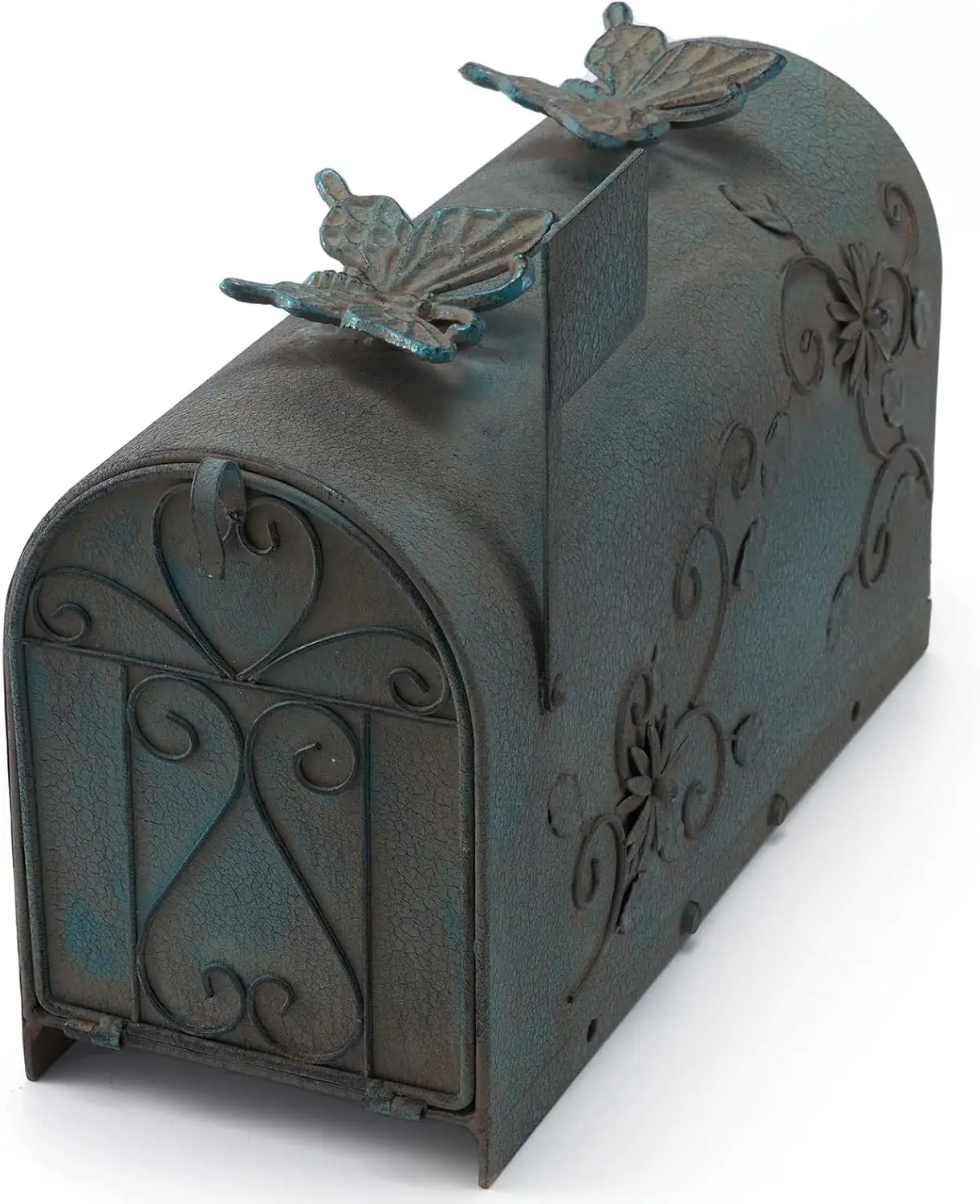 Vintage Green Heavy Duty Steel Mailbox Post with Butterfly Decor
Vintage Green Heavy Duty Steel Mailbox Post with Butterfly Decor